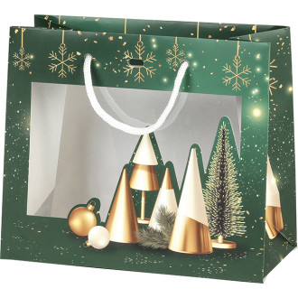 Pochette cadeau Noël verte